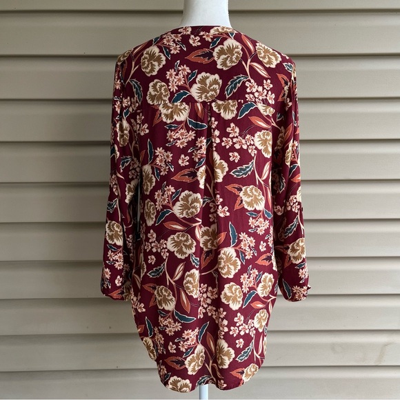•Daniel Rainn• Split Neck Floral Popover Blouse - Size Large - Picture 5 of 8